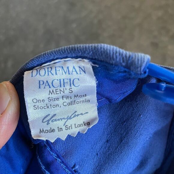 Vintage Dorfman Pacific Tropical Fish Snapback Hat Blue Green Aloha 80s 90s Dad - Picture 8 of 9